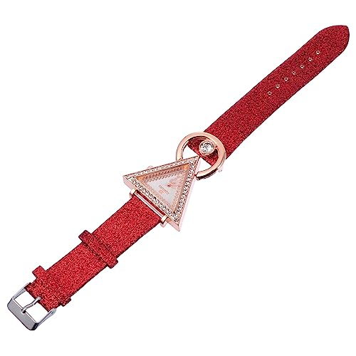 BESPORTBLE Damen Armbanduhr Mit Lederarmband Strassuhr Für Frauen Modeuhr Mit Dreieckigem Ziffernblatt Elegant Und Passend Für Verschiedene Anlässe von BESPORTBLE