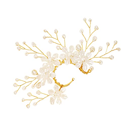 BESPORTBLE 1Stück Eleganter Ohrclip mit Perlen Zierliche Ohrknochenmanschette Handgefertigter Brautschmuck für Hochzeiten Partys Stilvolles Accessoire für Damen von BESPORTBLE
