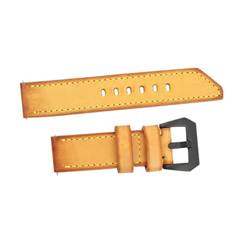 BESPORTBLE 1Stück Gelbes Armband Rindsleder für Robustes Handgefertigtes Uhrband mit Schnellwechsel Design für Formelle Anlässe Unisex von BESPORTBLE