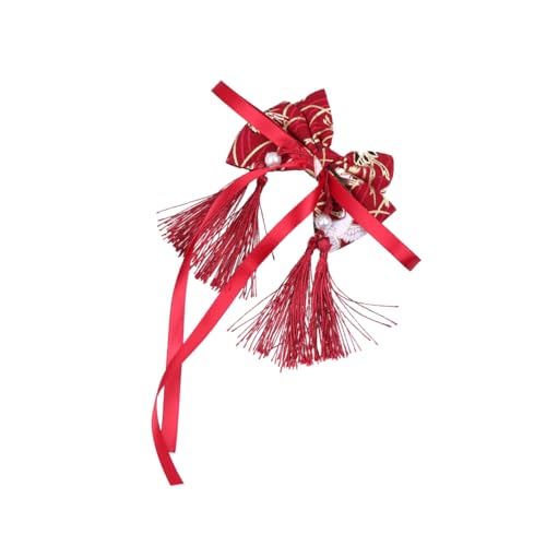 BESPORTBLE Kopfschmuck Haarspange Im Chinesischen Stil Schleifenform Mit Quaste Für Neujahr Und Feste Aus Hochwertigem Material Einfach Anzuziehen von BESPORTBLE