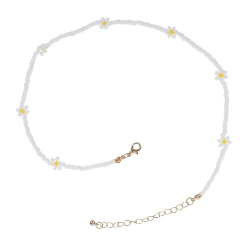 BESPORTBLE Kreative Blumen Perlen Halskette für Frauen Gewebte Schmuck Boho Stil Mehrfarbig für Strandpartys und Festivals von BESPORTBLE