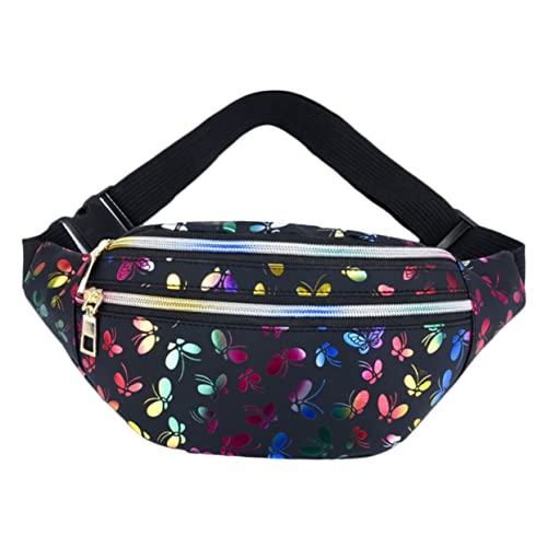 BESPORTBLE 1Stück Modischer PU Bauchtasche Damen Multifunktionale Handytasche mit Schmetterlingsdruck Tragbar Umhängetasche oder Schultertasche Große Kapazität von BESPORTBLE