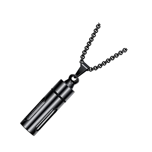BESPORTBLE 1Stück Öffnbarer Parfümflaschenanhänger Halskette Für Männer Kreatives Design Schwarzer Kette Chic Parfüm Halskette Eleganter Schmuck von BESPORTBLE