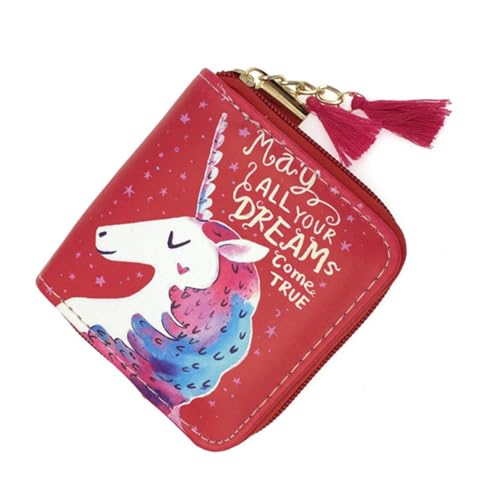BESPORTBLE 1Stück PU Cartoon Geldbörse Kurze Reißverschluss Brieftasche Für Rot Für Id Karten Münzen Papiergeld Langlebig Vielseitig Einsetzbar von BESPORTBLE