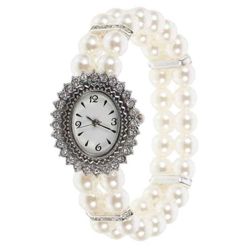 BESPORTBLE Damen Armbanduhr Perlenarmband Analog Uhr mit Kunstperlen Personalisierte Modeuhr für Mädchen und Frauen 2-Reihige Uhr für Alltag für Freunde und Familie von BESPORTBLE