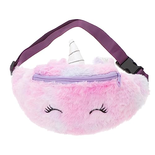 BESPORTBLE 1stück Unicorn Sling Bag Für Mädchen Kuschelige Plüsch Bauchtasche Mit Verstellbaren Trägern Für Winter Und Freizeit von BESPORTBLE