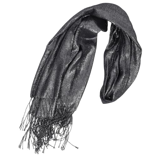 BESPORTBLE Glitzer Schal Damen Wickeltuch Aus Sicheren Materialien Mit Filigranem Design Und Quastendekor Für Elegante Tragegefühl Und Vielseitige Nutzung Als Schal Kopftuch Oder Umschlagtuch von BESPORTBLE