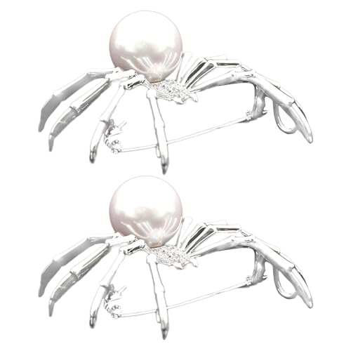 BESPORTBLE 2 Halloween-Anstecker: Realistische Spinnenbroschen für Damen – Halloween-Spinnenschmuck mit künstlichen Perlen – Anstecknadel für Taschen, Kleidung und festliche Dekorationen von BESPORTBLE