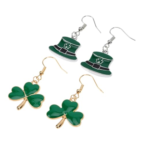 BESPORTBLE 2 Paar Ohrringe Blattschmuck Charm Schmuck Zum Thema St Patricks Day St Patricks Day Party Schmuck St Patricks Day Ohrringe Ohrschmuck Kleeblatt Baumelnde Legierung von BESPORTBLE