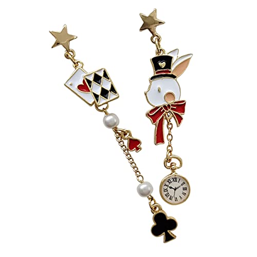 BESPORTBLE 2 Paare Asymmetrische Hasen Ohrringe für Damen Stylische Drop Earrings Hypoallergener Schmuck Leichter Alloy Modisch und für Party Dating und von BESPORTBLE