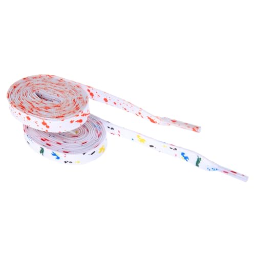 BESPORTBLE 2 Paare Bunte Sneaker Schnürsenkel aus Robustem Stoff Modische Sportschnürbänder für Turnschuhe Freizeitschuhe und Canvas Bequem Einzufädeln Stilvolles Design für Damen und Herren von BESPORTBLE