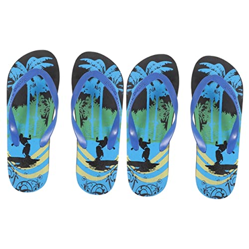 BESPORTBLE 2 Paare Hawaii Style Herren Flip Flops PVC Sandalen Sommer Strand Pantoletten Rutschfest Leicht Atmungsaktiv von BESPORTBLE