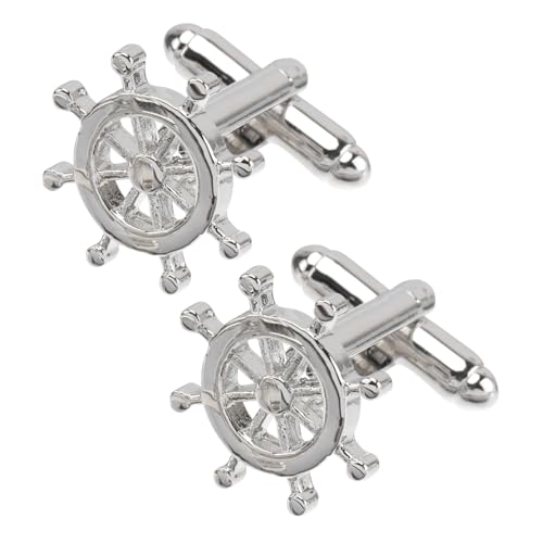 BESPORTBLE 2 Paare Herren Manschettenknöpfe im Design Eines Schiffslenkrads Cufflinks für Hemden und Langlebig für Besondere Anlässe und Alltag von BESPORTBLE