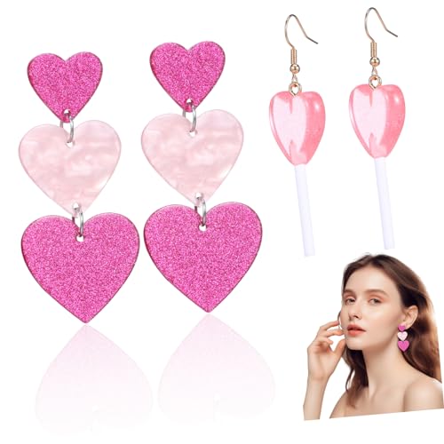BESPORTBLE 2 Paare Herz Ohrringe für Damen Herz Tropfenohrringe Stilvolle Moderne Ohrringe für Verschiedene Anlässe Hochwertiges Design Langlebig BESPORTBLE 2 Paare Herz Ohrringe für Damen Herz Tropfenohrringe Stilvolle Moderne Ohrringe für Verschiedene Anlässe Hochwertiges Design Langlebig von BESPORTBLE