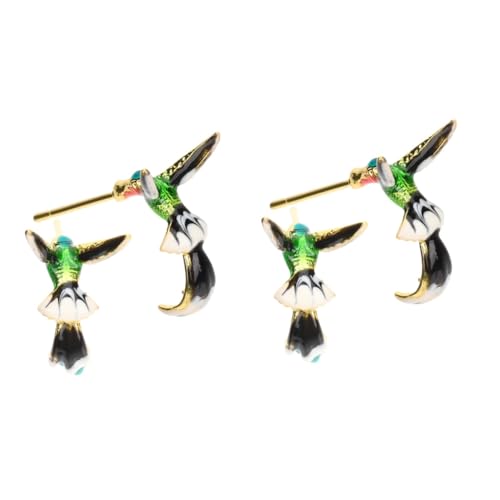BESPORTBLE 2 Paare Kleine Hummingbird Ohrstecker Damen Ohrringe Niedliche Tropfen Design Tiny Earrings Ästhetisch Für Geburtstag Valentinstag Weihnachten Schmuck von BESPORTBLE