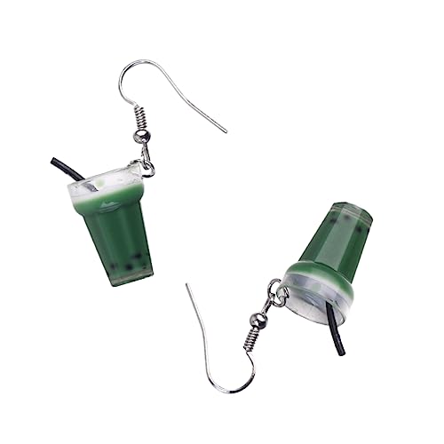 BESPORTBLE 2paare Milchtee-design Ohrringe Mit Anhänger Simulierte Milchtee-ohrschmuck Kreative Lustige Ohrhaken Für Damen Langlebiges Material Süße Teetasse-form von BESPORTBLE