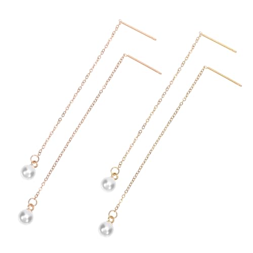 BESPORTBLE 2 Paare Lange Perlen Einfädler Ohrringe für Damen Vergoldet mit Zartem Ketten Design Rostfreiem Legierungsmaterial Sommerliche Ohrhänger für Alltag und Festliche Anlässe BESPORTBLE 2 Paare Lange Perlen Einfädler Ohrringe für Damen Vergoldet mit Zartem Ketten Design Rostfreiem Legierungsmaterial Sommerliche Ohrhänger für Alltag und Festliche Anlässe von BESPORTBLE