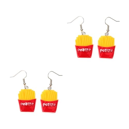 BESPORTBLE 2 Paare Lustige Harz Ohrstecker Cartoon Pommes Frites Design Leicht Hautfreundlich Deko Ohrringe für Damen zu Casual Outfits und Partys von BESPORTBLE