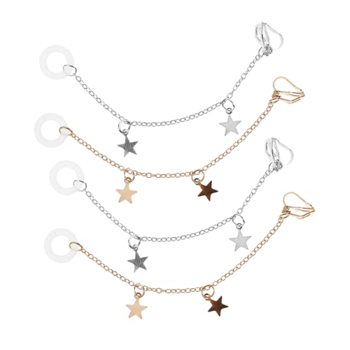 BESPORTBLE 2 Paare Ohrclip Ohrhänger Verlust Ohrschmuck Ergonomisch Leicht Stylische Ohrclips Ohrloch Silber Zubehör für Kopfhörer von BESPORTBLE