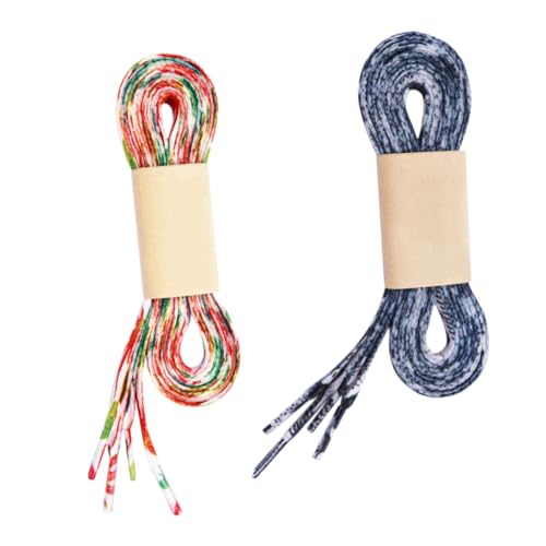 BESPORTBLE 2 Paare Polyester Schnürsenkel für Sneaker und Freizeitschuhe Bedruckte Reißfeste Schuhbänder in Floralem und Muster Modische Strapazierfähige Schnürbänder für Damen und Herren von BESPORTBLE