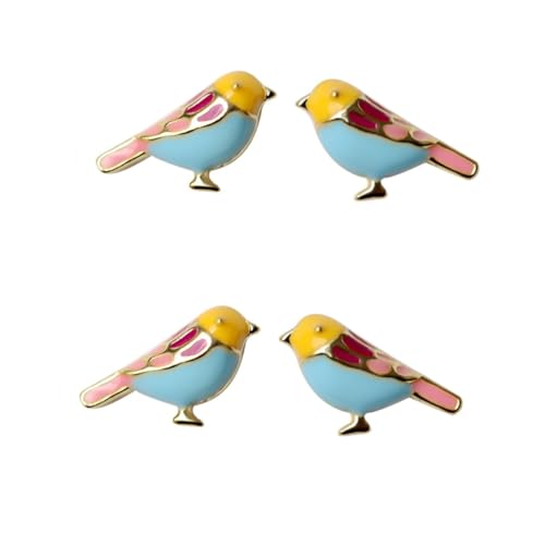 BESPORTBLE 2 Paare Silber Ohrstecker Damen Farbige Vogel Ohrhänger Modischer Schmuck Hypoallergen für Frauen Mädchen von BESPORTBLE