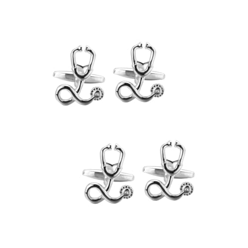 BESPORTBLE 2 Paare Silberne Manschettenknöpfe für Herren Kreative Cufflinks im Design Formelle Anlässe Hochzeiten Besondere Ereignisse Langlebig von BESPORTBLE