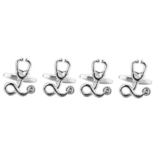 BESPORTBLE 2 Paare Silberne Manschettenknöpfe für Herren Kreatives Design für Formelle Anlässe Hochwertige Verarbeitung für Männer Hochzeiten Geschäftsmeetings von BESPORTBLE