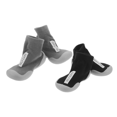BESPORTBLE 2 Paare Sockenschuhe Weiche Lauflernschuhe mit Rutschfester Sohle für Jungen und Mädchen Neugeborene Erstes Gehen Atmungsaktive Babysocken Schuhe für Drinnen und Draußen von BESPORTBLE