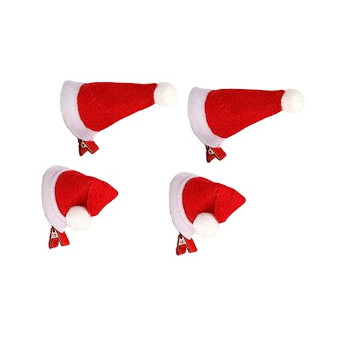 BESPORTBLE 2 Paare Weihnachtsmütze Haarklammern für Mädchen und Erwachsene Kreative Haarspangen Zwei Designs Bunte Festliche Haarschmuck Passend für Haartypen und Tägliche Sowie von BESPORTBLE
