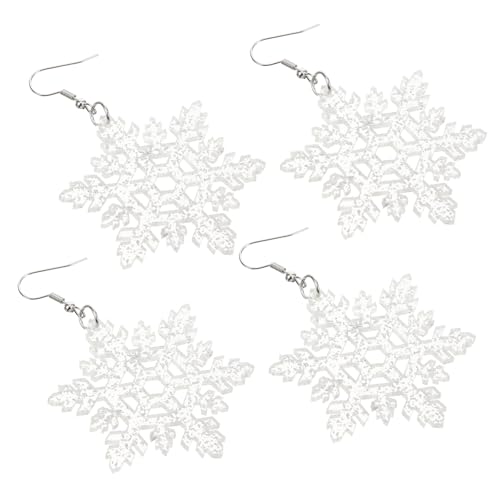 BESPORTBLE 2 Paare Weihnachtsohrringe Silberfarbenem mit Schimmernden Schneeflocken und Pailletten Leichte Langlebige Ohrhänger für Festliche Partys und Alltag als von BESPORTBLE