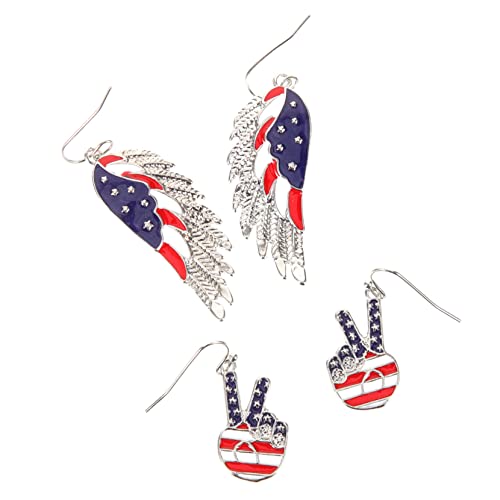 BESPORTBLE 2 Paare Zarte Ohrringe mit Amerikanischer Flagge Hängende Ohrhänger Tropfenohrringe für Frauen und Mädchen für Party und Alltag Auffälliger Ohrschmuck BESPORTBLE 2 Paare Zarte Ohrringe mit Amerikanischer Flagge Hängende Ohrhänger Tropfenohrringe für Frauen und Mädchen für Party und Alltag Auffälliger Ohrschmuck von BESPORTBLE