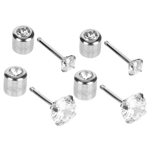 BESPORTBLE 2 Paare Zircon Ohrstecker Ohrschmuck Damen Mädchen Piercing Schmuck Leicht Angenehm zu Tragen Vielseitig für Alltag Party Festival von BESPORTBLE