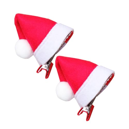 BESPORTBLE 2 STÜCK Mini Weihnachtsmütze Haarklammern Festliche Haarspangen Leichte und Langlebige Haarschmuck Accessoires für Mädchen Vielseitig für Weihnachten und Silvester von BESPORTBLE