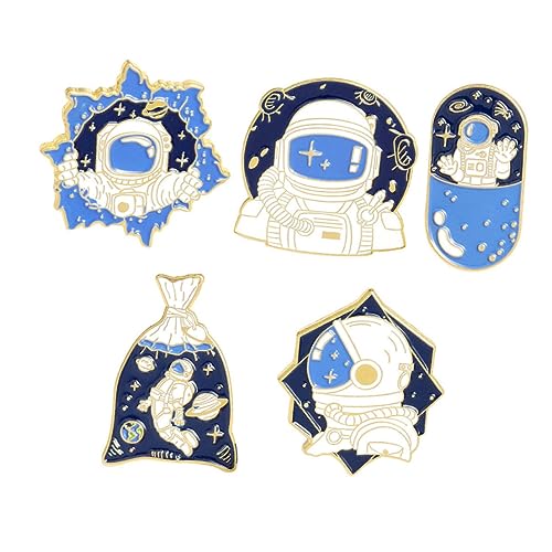 BESPORTBLE 2 Sätze Astronauten Broschen Cartoon Anstecknadeln Für Kleidung Taschen Jacken Hochwertige Legierungs Broschen Für Hochzeiten Partys Tägliches Einzigartiges Design 5 Stücke * 2 von BESPORTBLE