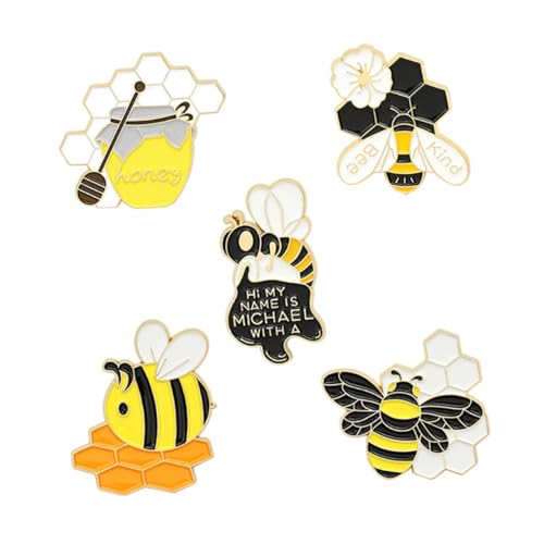BESPORTBLE 2 Sätze Bienen Broschen Kreative Anstecknadeln Süßes Zubehör Für Kleidung Taschen Feierlichkeiten Für Valentinstag Oder Weihnachten 5 Stück * 2 von BESPORTBLE