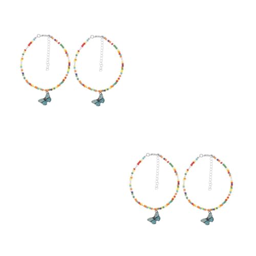BESPORTBLE 2 Sätze Böhmisches Fußkettchen Bunten Perlen Verstellbare Knöchelarmbänder Für Damen Für Strand Partys Tägliche Outfits Teiliges Strapazierfähigem Material 2 Stücke * 2 von BESPORTBLE