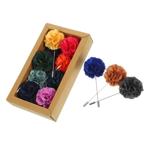 BESPORTBLE 2 Sätze Brosche Corsage Blau Mann Anzug Männer Smoking-anstecknadel Bräutigam-anstecknadel Hochzeit Brosche Smoking Blumenmodellierbrosche Lange Metallnadel (kupfer) 16 Stück * 2 von BESPORTBLE