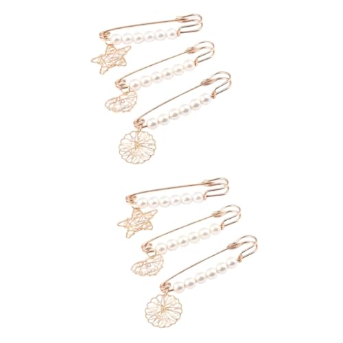 BESPORTBLE 2 Sätze Brosche Für Schmuck Pin Frau Frauen-pin Stillscheide Schmuck Wäscheklammer Schalclip Schalklammern Frau Mode-accessoire Kleidung Accessoires Legierung Golden 3 Stücke * 2 von BESPORTBLE