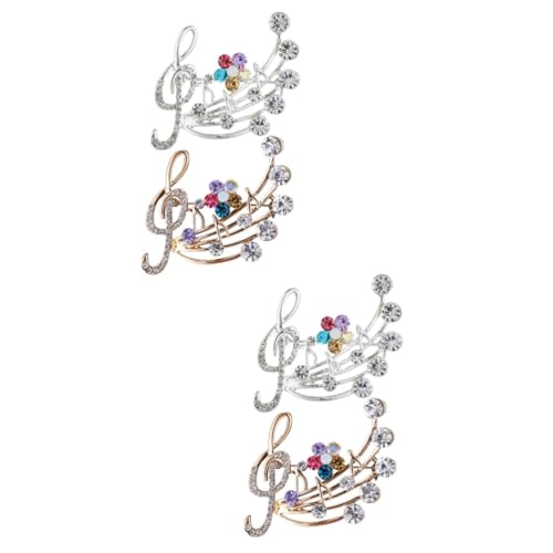 BESPORTBLE 2 Sätze Brosche Stifte Dekorationen Bruststift Kleidung Für Musikliebhaber Notiznadel Anstecknadel Für Musiknoten Musik Reversnadel Musikstift Legierung 2 Stück * 2 von BESPORTBLE