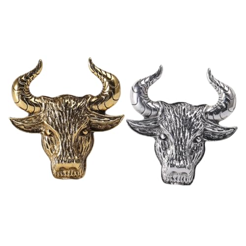 BESPORTBLE 2 Sätze Cattle Broschen Kreative Vintage Rinderkopf Anstecker Für Damen Herren Für Hochzeiten Geburtstage Alltagsmode Stilvolle Accessoires Für Outfit 2 Stück * 2 von BESPORTBLE