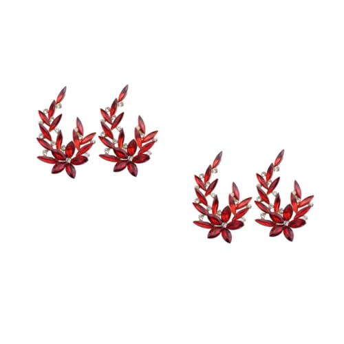 BESPORTBLE 4stücke Diy Schmuck Zubehör Kreative Brosche Blumen Für Handytasche Und Kleidung Dekoration Für Damen Und Mädchen Rot von BESPORTBLE