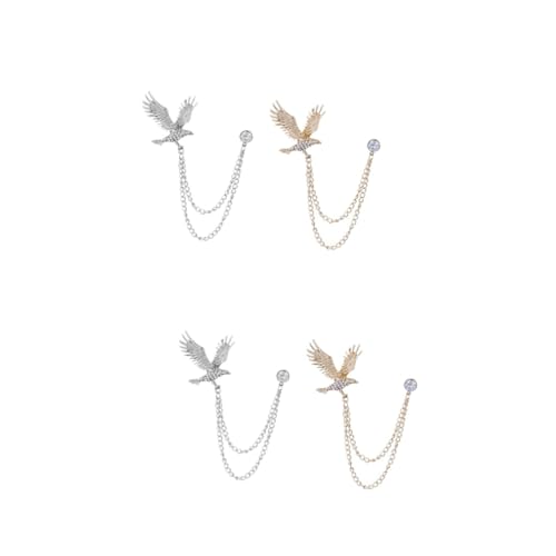 BESPORTBLE 2 Sätze Herren Broschen Legierung Pack Ketten Broschen Für Anzüge Accessoires Mit Adlerdesign Für Partys Festliche Anlässe 2 Stücke * 2 von BESPORTBLE