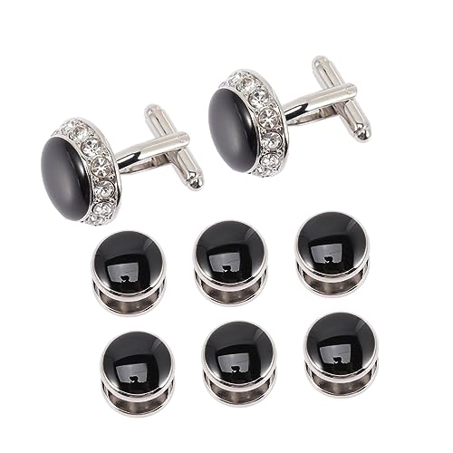 BESPORTBLE 2 Sätze Herren Manschettenknöpfe Hochwertigem Funkelndem Teiliges Für Anzüge Hochzeiten Elegantes Design Für Stilvolle Männeraccessoires 8 Stücke * 2 von BESPORTBLE
