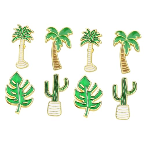 BESPORTBLE 2 Sätze Karten mit Cartoon Pflanzen Broschen Cactus Kokosnussbaum Monstera Anstecker für Kleidung Taschen Schals Schmuckzubehör Langlebige für Frauen von BESPORTBLE