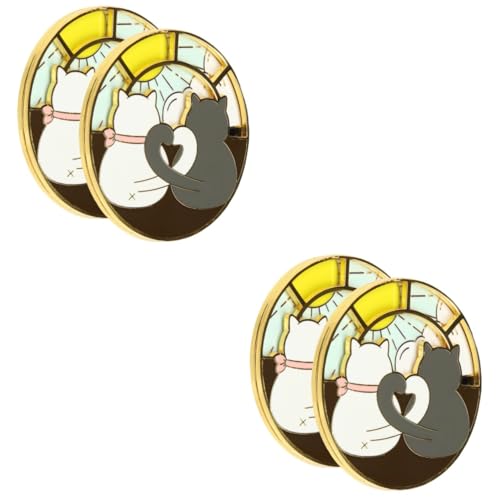 BESPORTBLE 2 Sätze Katzenbrosche Kreative Rotationsbrosche Anstecknadel Für Kleidung Schals Pullover Tiermotiv Schmuck Für Damen Lustige Ansprechende Dekoration Für Verschiedene 2 Stücke * 2 von BESPORTBLE