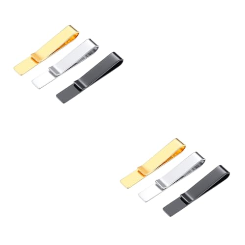 BESPORTBLE 2 Sätze Krawattenklammern Für Binden Nacken Krawattenclip Kragen Männer Kabelbinder Aus Metall Einfache Krawattennadel Krawattenverschluss Aus Metall Rostfreier 3 Stücke * 2 von BESPORTBLE