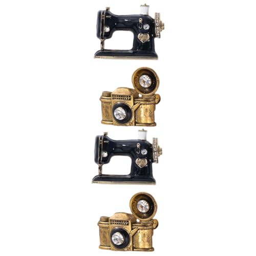 BESPORTBLE 2 Sätze Kreatives Broschen Schwarze Nähmaschine Goldene Schallplatte Dekorative Anstecknadeln Für Kleidung Taschen Accessoires Zu Besonderen Anlässen 2 Stück * 2 von BESPORTBLE