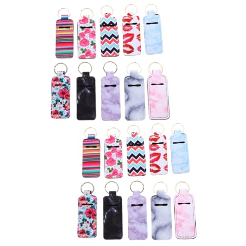 BESPORTBLE 2 Sätze Lippenstift Lippenstift Kou Schlüsselanhänger-lippe Balsam Clip Lipgloss-halter-schlüsselanhänger Reise-kulturbeutel Damen Lippenstift Etuis Mini Neopren 50 Stück * 2 von BESPORTBLE