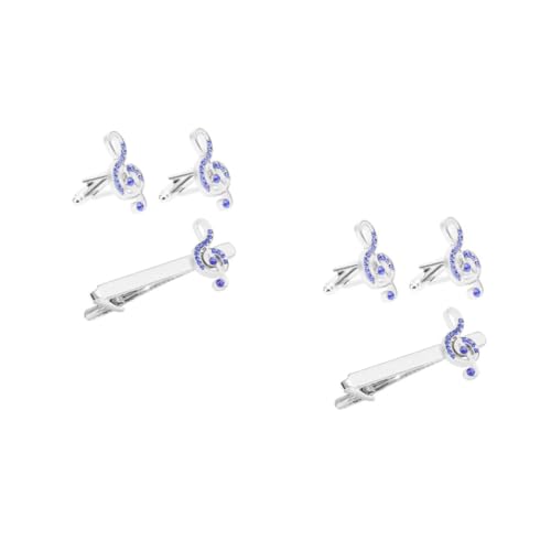 BESPORTBLE 2 Sätze Manschettenknöpfe Krawattenklammer für Herren Elegantes Accessoire für Business Hochzeit Besondere Anlässe mit Notenschlüssel Design Verarbeitung von BESPORTBLE