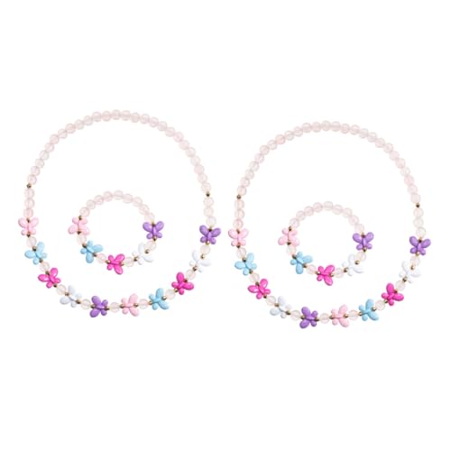 BESPORTBLE 2 Sätze Perlen schmuckset mit Schmetterlings design Handgefertigte Halsketten und Armbänder für Mädchen Dekorativ und Angenehm zu Tragen für Geburtstag und Sommerurlaub von BESPORTBLE